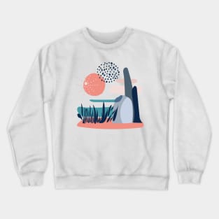 Tropical abstract landscape Crewneck Sweatshirt